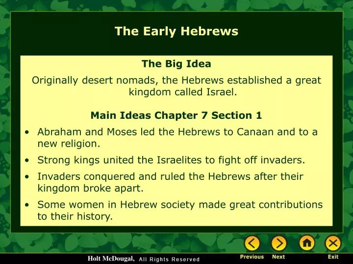 the early hebrews