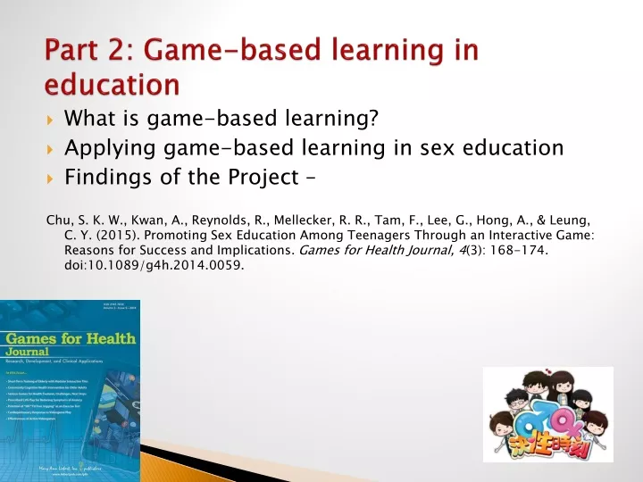 part 2 game based learning in education