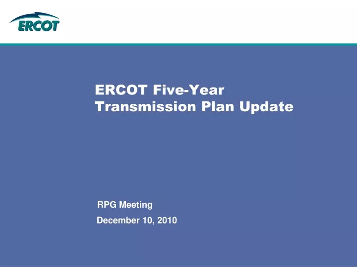 ercot five year transmission plan update