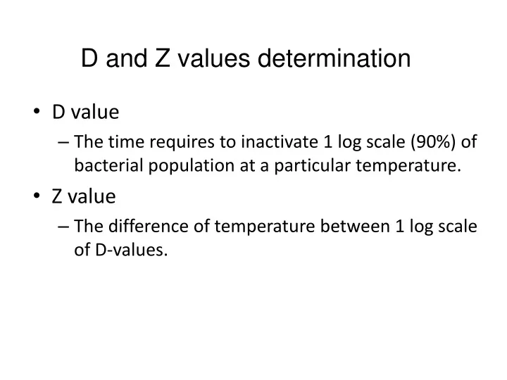 d and z values determination