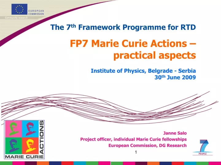 the 7 th framework programme for rtd fp7 marie