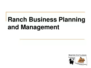 Ranch Business Planning and Management