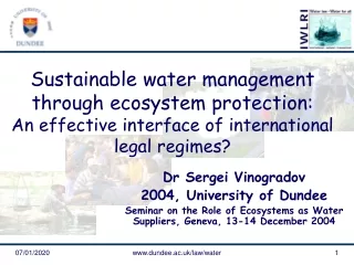Dr Sergei Vinogradov 2004, University of Dundee