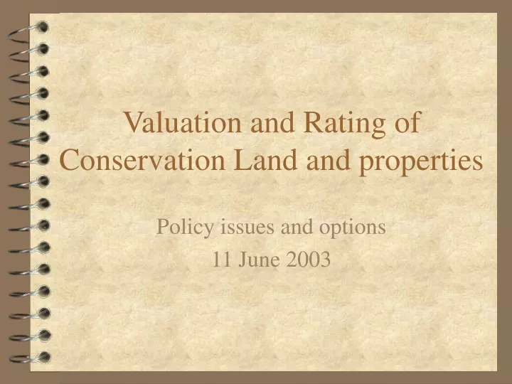 valuation and rating of conservation land and properties