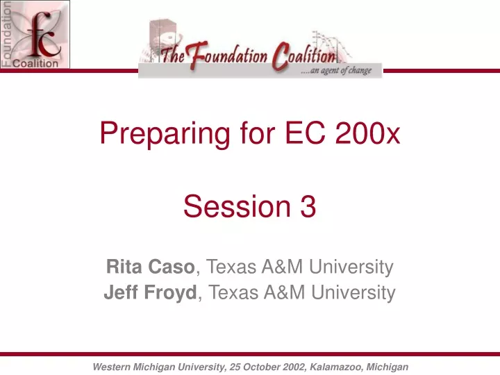 preparing for ec 200x session 3