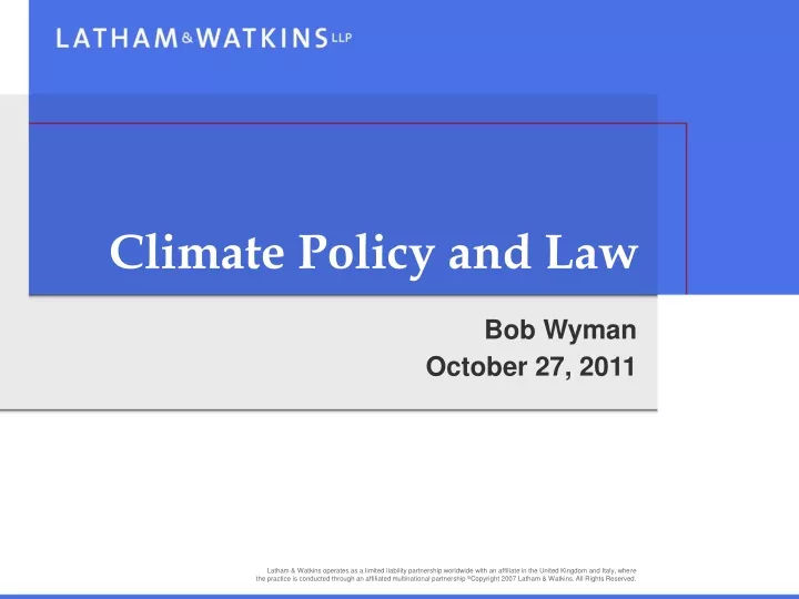 climate policy and law