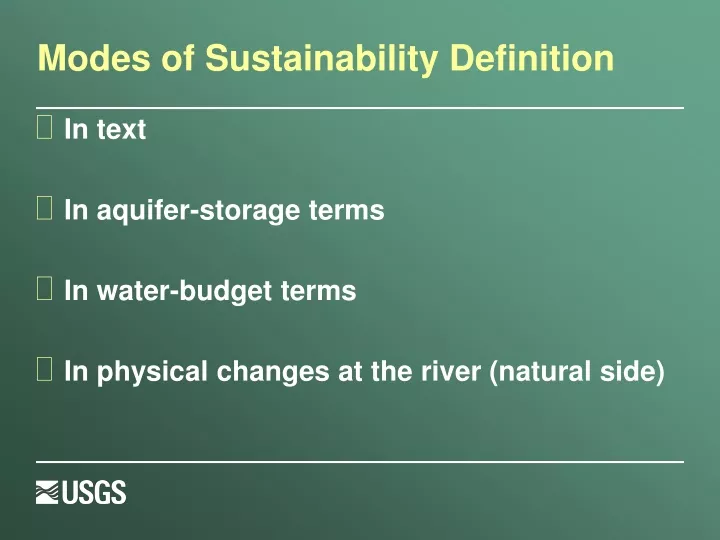 modes of sustainability definition