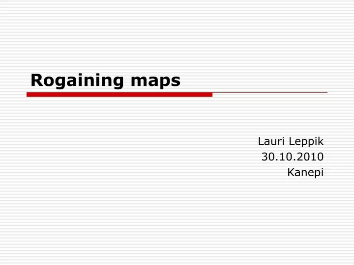 rogaining maps