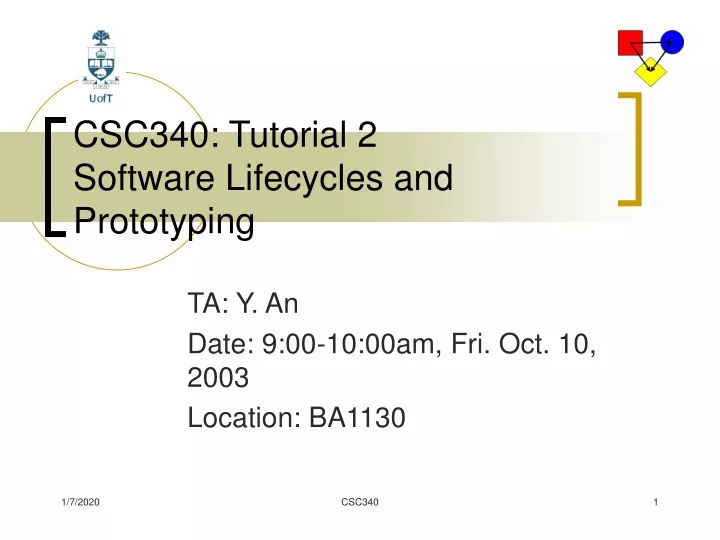 csc340 tutorial 2 software lifecycles and prototyping