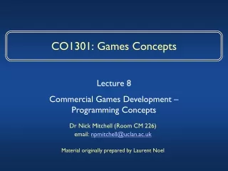 CO1301: Games Concepts