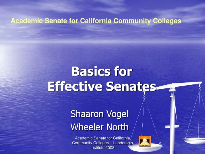basics for effective senates