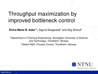 Throughput maximization by improved bottleneck control