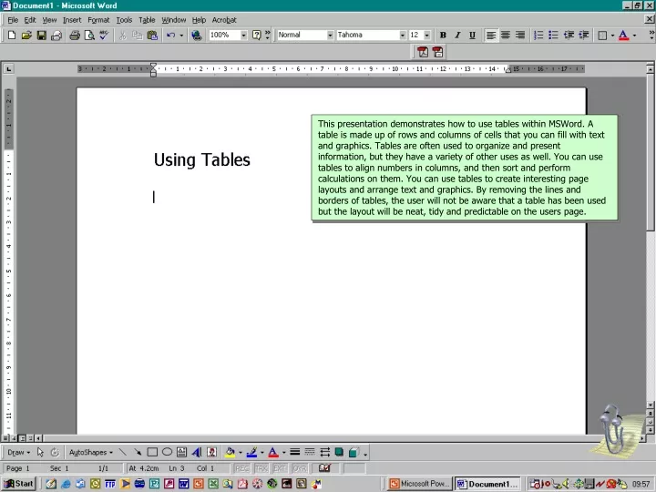 this presentation demonstrates how to use tables