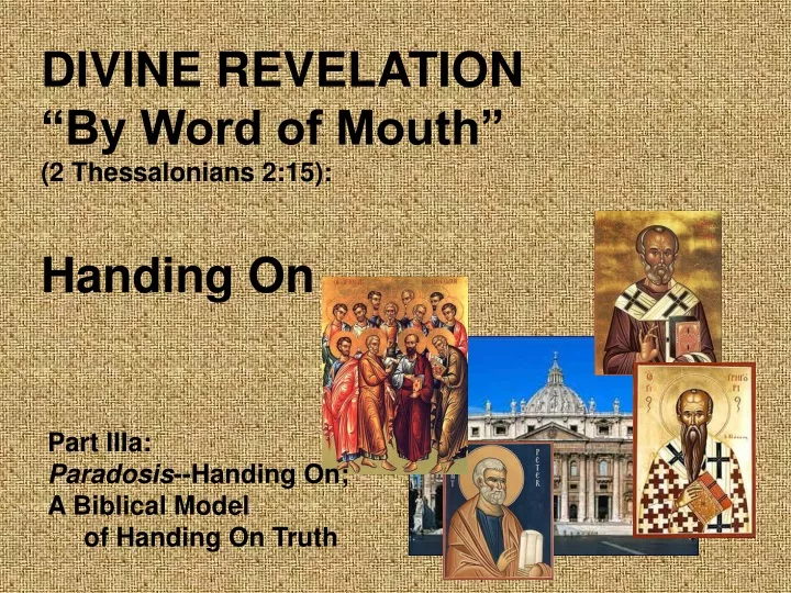 divine revelation by word of mouth