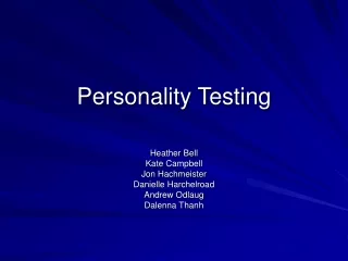 Personality Testing