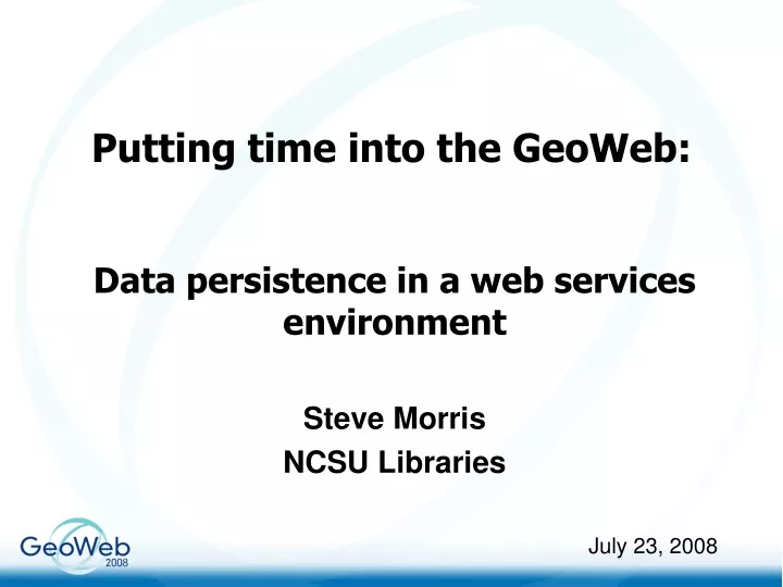 putting time into the geoweb