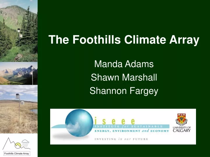 the foothills climate array