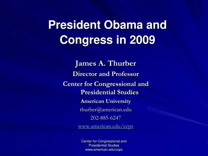 president obama and congress in 2009