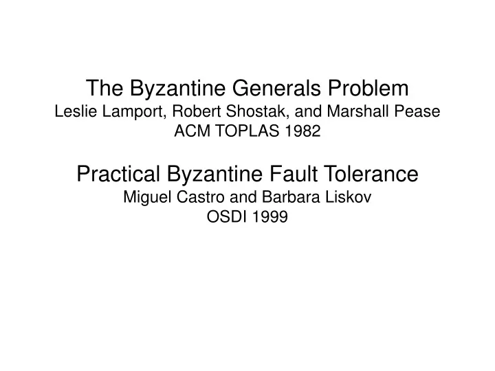 the byzantine generals problem leslie lamport