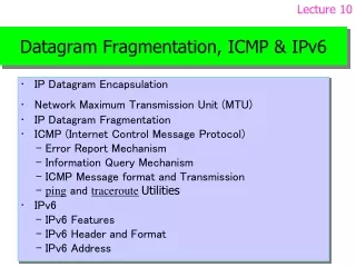 Datagram Fragmentation, ICMP &amp; IPv6