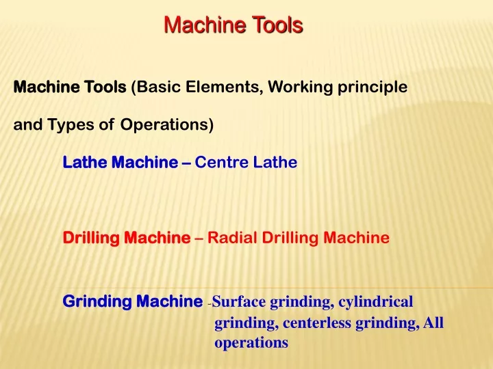 machine tools