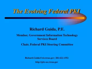 The Evolving Federal PKI