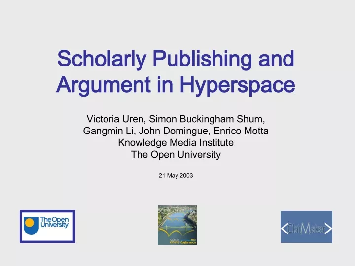 scholarly publishing and argument in hyperspace