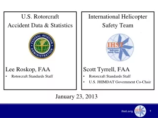 International Helicopter Safety Team Scott Tyrrell, FAA Rotorcraft Standards Staff