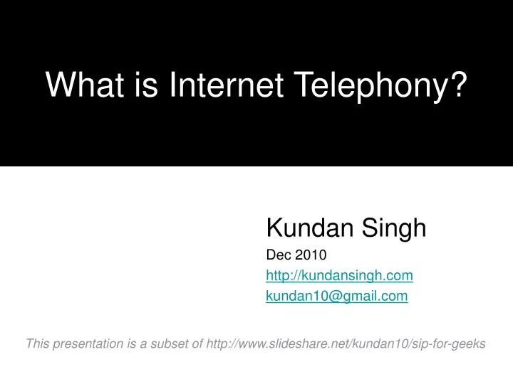 what is internet telephony