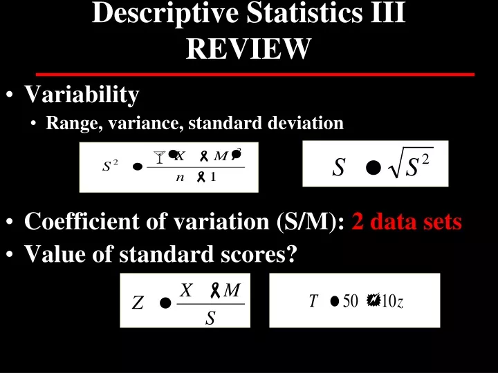 descriptive statistics iii review