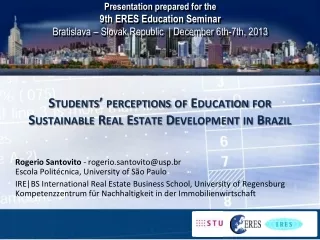Students’ perceptions of  Education  for  Sustainable  Real Estate Development in  Brazil