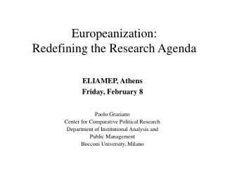 Europeanization: Redefining the Research Agenda
