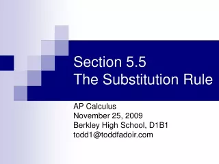 Section 5.5 The Substitution Rule