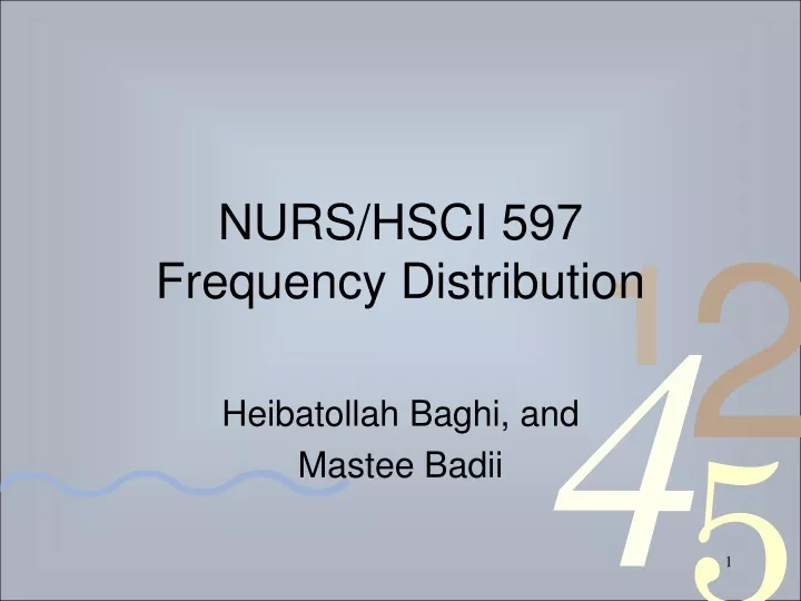 nurs hsci 597 frequency distribution