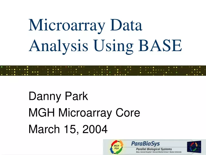 microarray data analysis using base