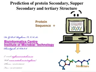 Prediction of protein Secondary, Supper Secondary and tertiary Structure