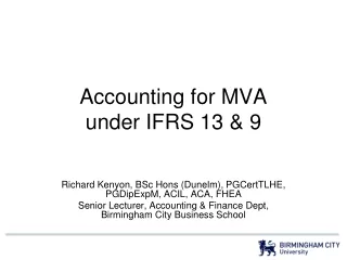 Accounting for MVA under IFRS 13 &amp; 9
