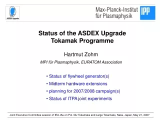 Status of the ASDEX Upgrade Tokamak Programme