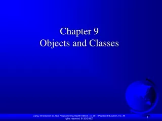 Chapter 9  Objects and Classes