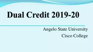 Dual Credit 2019-20
