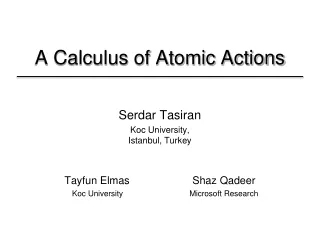 A Calculus of Atomic Actions