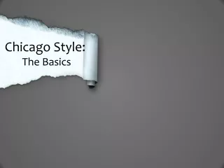 Chicago Style:  The Basics