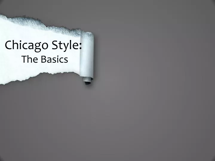 chicago style the basics