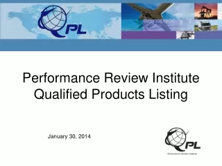 Performance Review Institute Qualified Products Listing