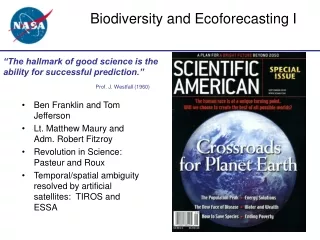 Biodiversity and Ecoforecasting I