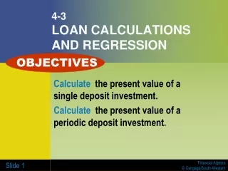 4-3 LOAN CALCULATIONS AND REGRESSION