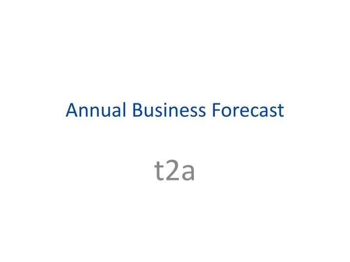 annual business forecast
