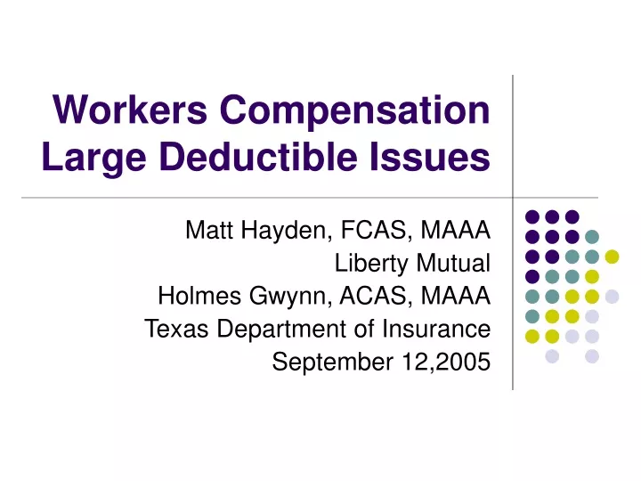 workers compensation large deductible issues