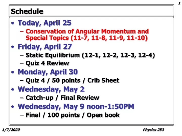 schedule