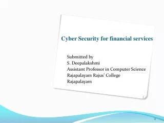 Cyber Security for financial services